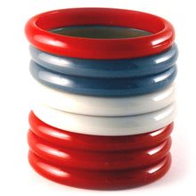 Iris: Red 8-Rows Multi Bangle Bracelet. Fashion Jewelry by Nando Medina