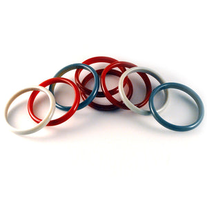 Iris: Red 8-Rows Multi Bangle Bracelet. Fashion Jewelry by Nando Medina