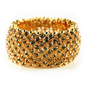 Helios: Gold Duchess Stretch Bracelet. Fashion Jewelry by Nando Medina