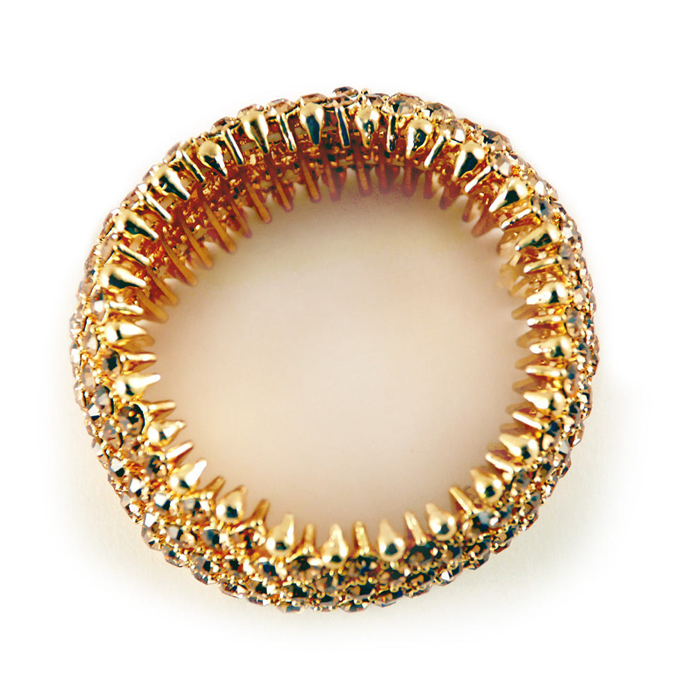 Helios: Gold Duchess Stretch Bracelet. Fashion Jewelry by Nando Medina