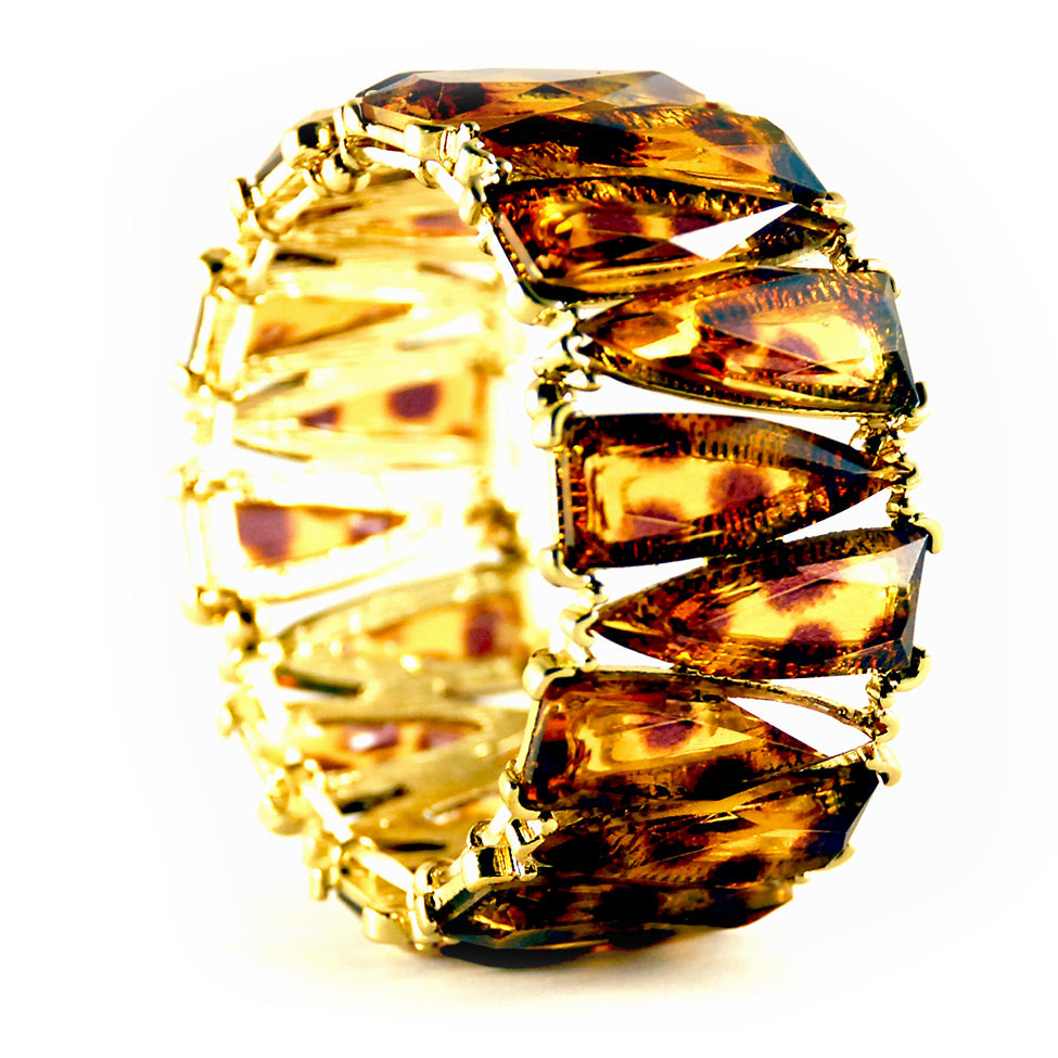 Iris: Safari Tortoise Stretch Bracelet. Fashion Jewelry by Nando Medina
