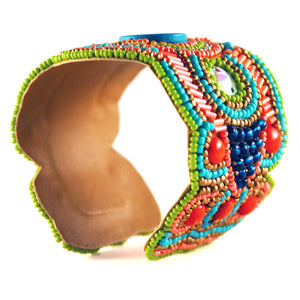 Libia: Mystic Beaded Cuff Bracelet. Fashion Jewelry by Nando Medina
