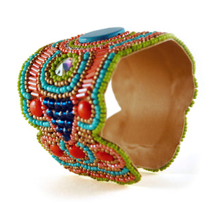 Libia: Mystic Beaded Cuff Bracelet. Fashion Jewelry by Nando Medina