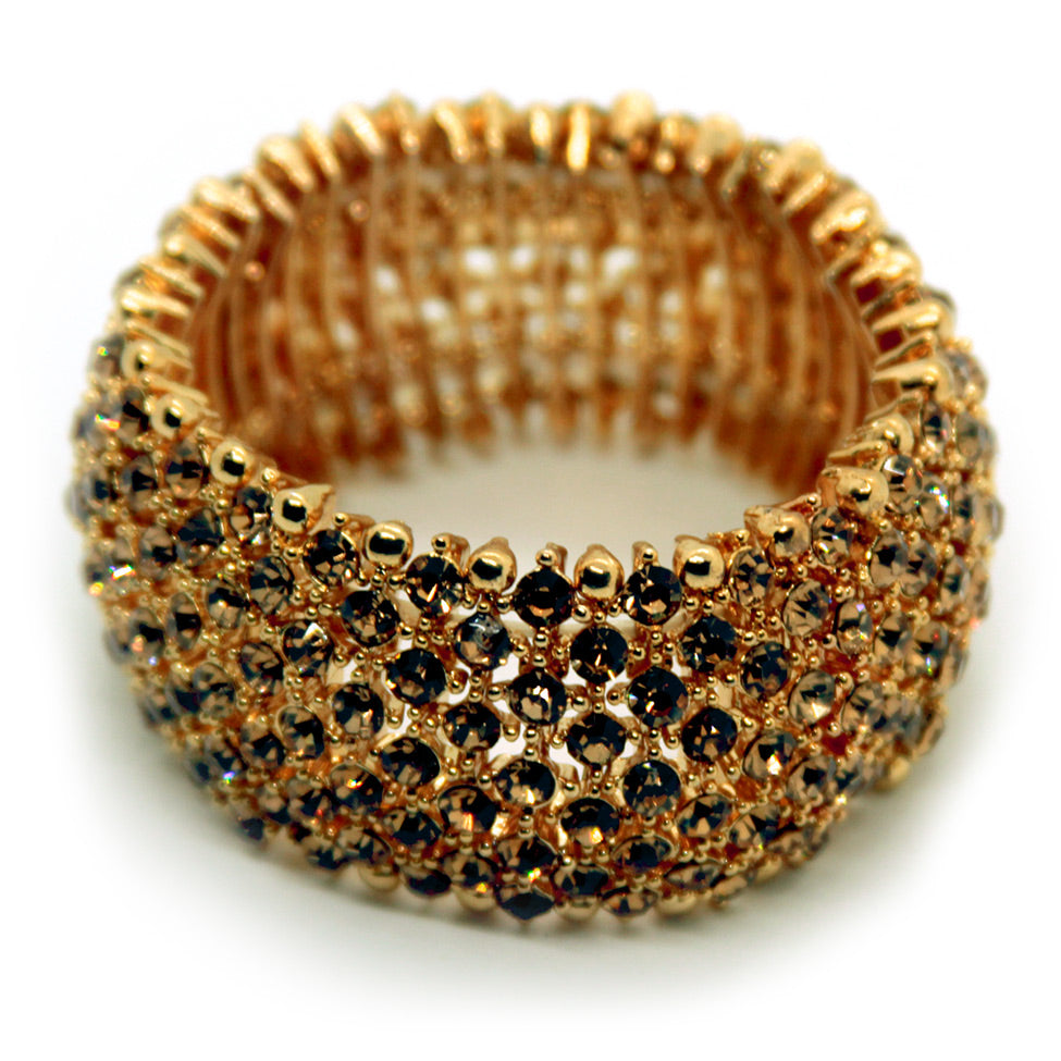 Helios: Gold Duchess Stretch Bracelet. Fashion Jewelry by Nando Medina