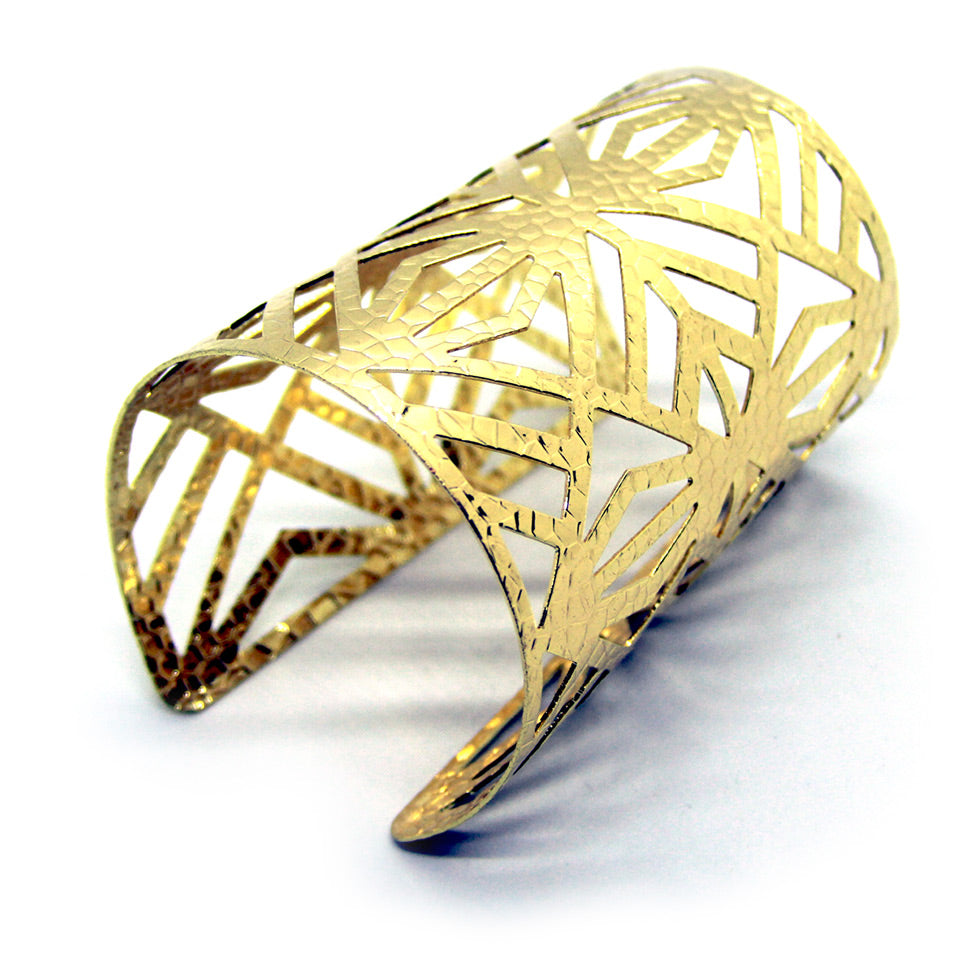 Helios: Hera Filigree Design Cuff Bracelet. Fashion Jewelry by Nando Medina