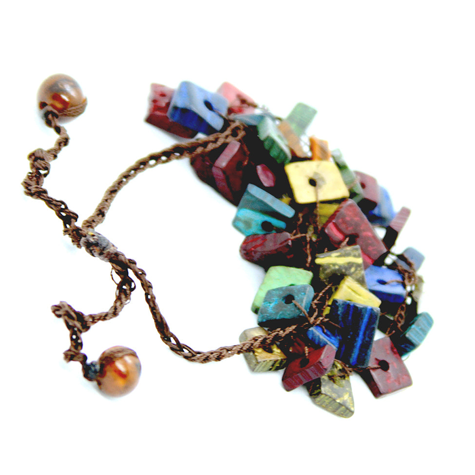 Multicolor Coconut Husk Bracelet, by Nando Medina