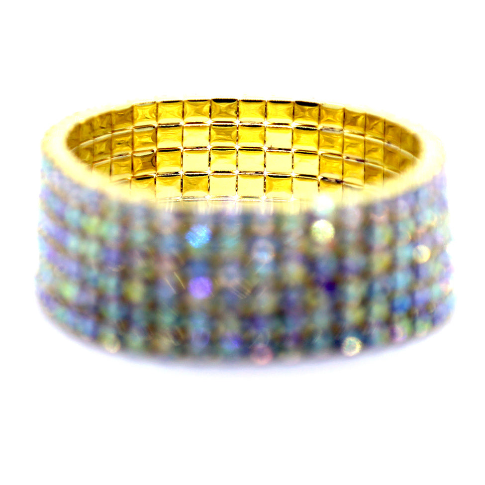 Helios: Light Gold Crystals Stretch Bracelet. Fashion Jewelry by Nando Medina