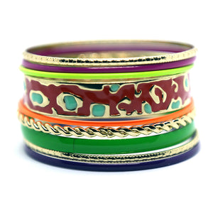 Iris: Assorted Multicolor Bangle Bracelet. Fashion Jewelry by Nando Medina