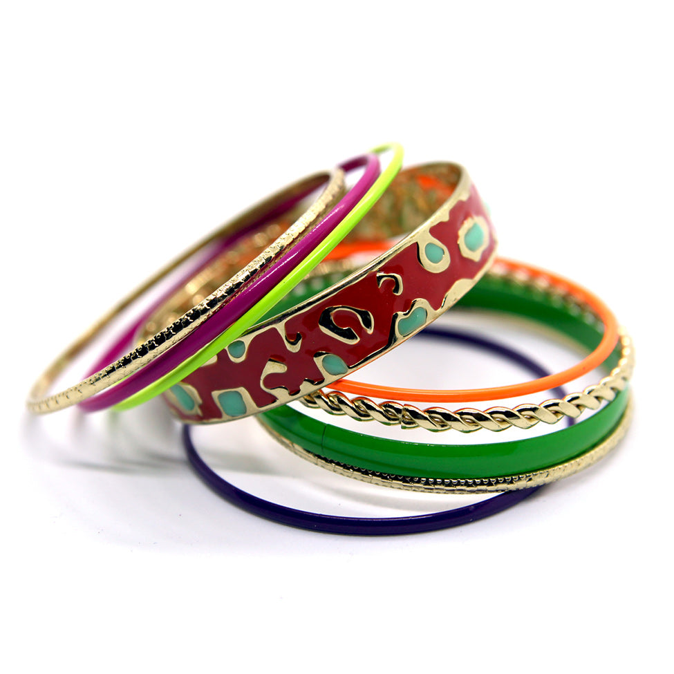Iris: Assorted Multicolor Bangle Bracelet. Fashion Jewelry by Nando Medina