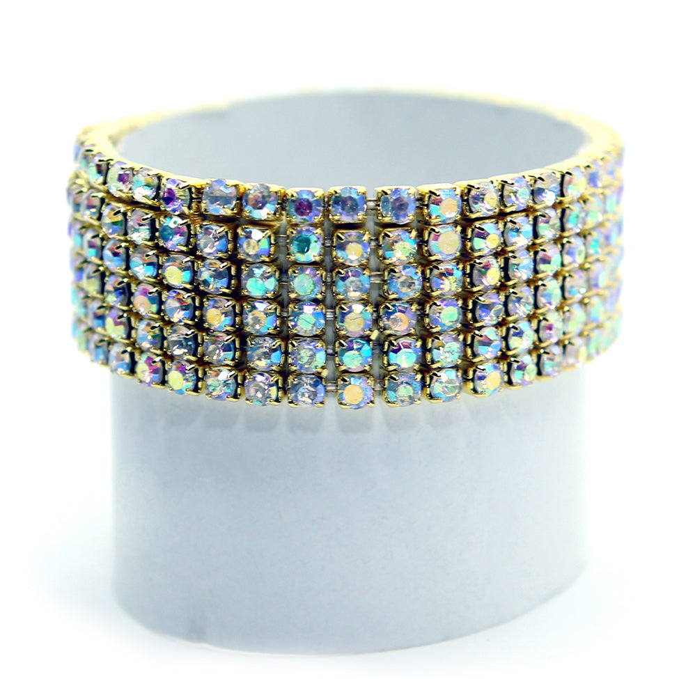 Helios: Light Gold Crystals Stretch Bracelet. Fashion Jewelry by Nando Medina