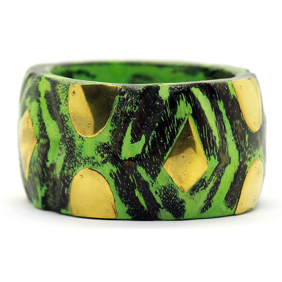  Indian Forest-Wood Green Bracelet, by Nando Medina