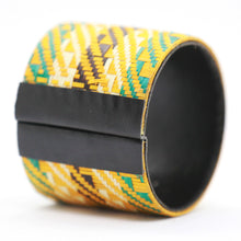 Yellow Patterned Sugar Cane Leaf Bracelet, by Nando Medina