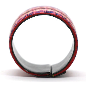 Red Patterned Sugar Cane Leaf Bracelet, by Nando Medina