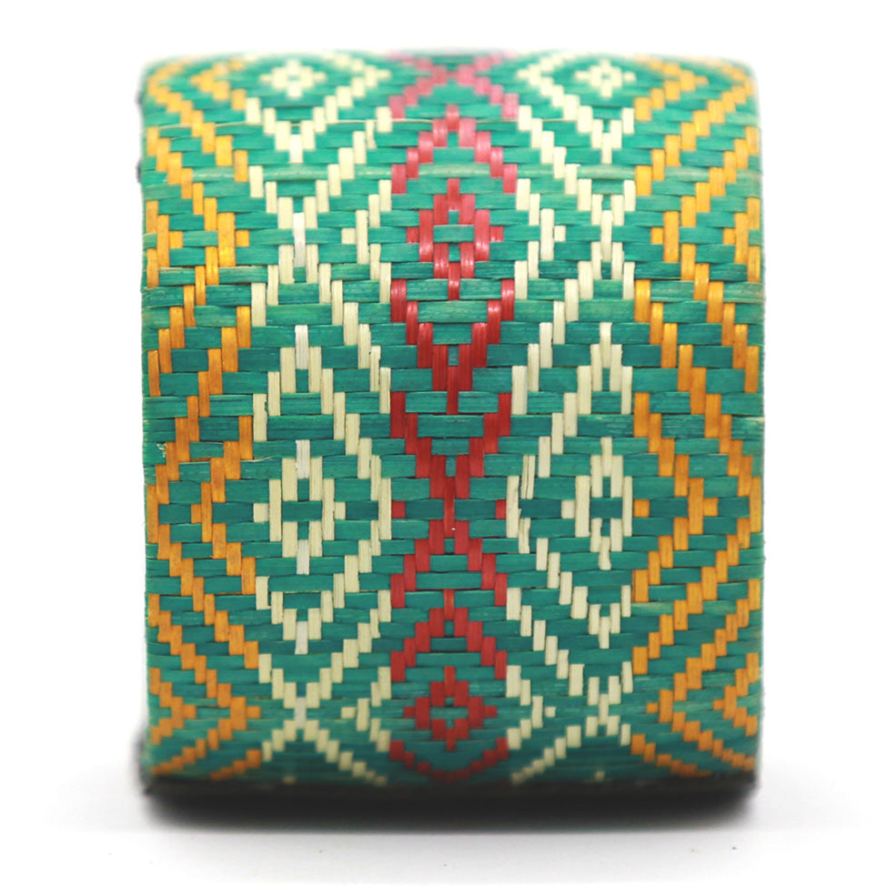 Terra: Green Patterned Sugar Cane Leaf Bracelet