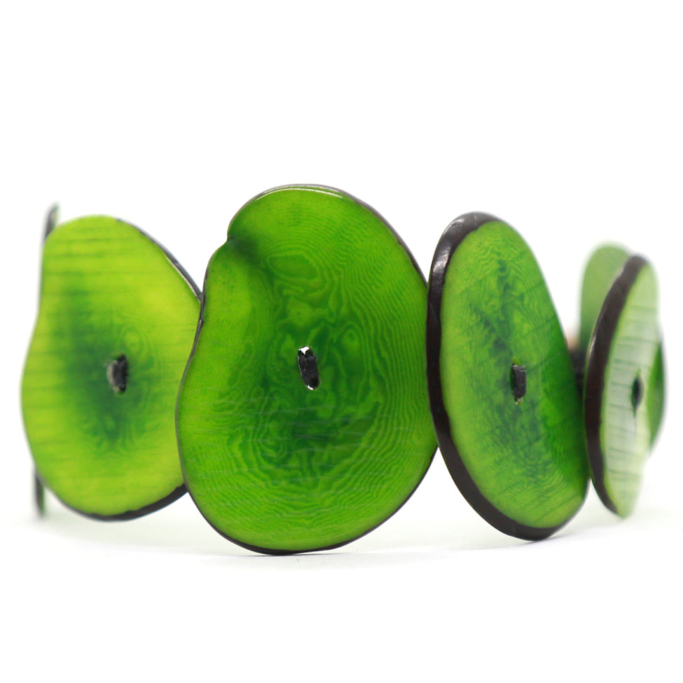 Lime-Green Resin Chips Bracelet, by Nando Medina