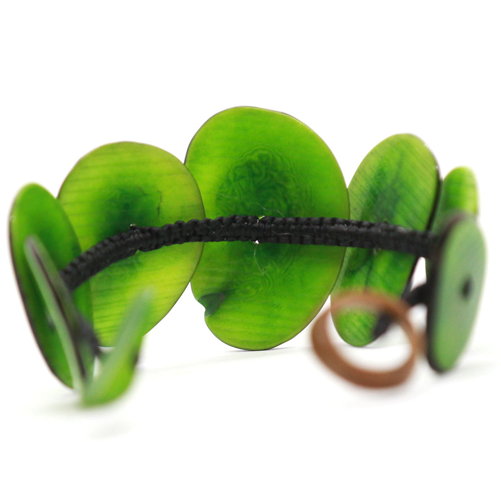 Lime-Green Resin Chips Bracelet, by Nando Medina