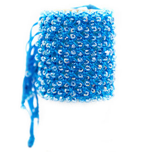 Helios: Blue Woven in Thread w/Crystals Bracelet. Fashion Jewelry by Nando Medina