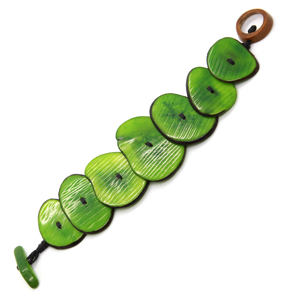 Lime-Green Resin Chips Bracelet, by Nando Medina