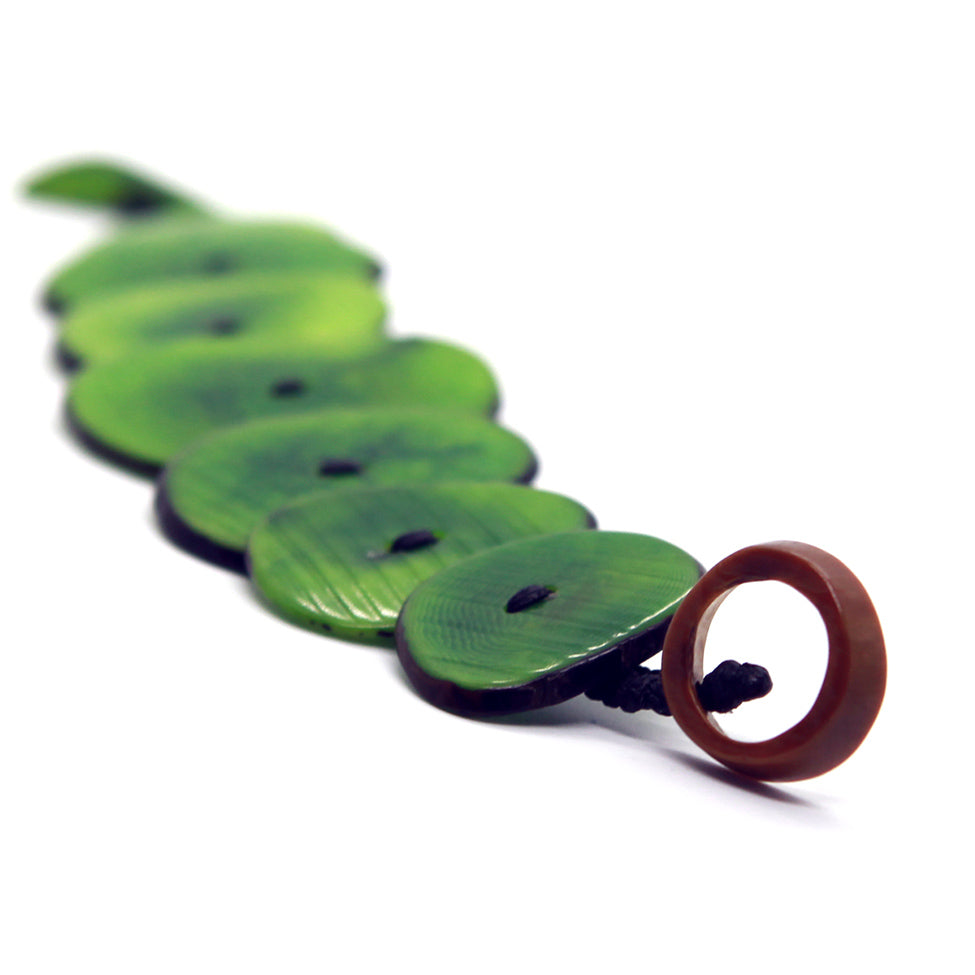 Lime-Green Resin Chips Bracelet, by Nando Medina