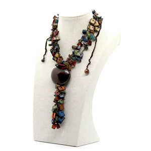 Earthy: Coconut Husk Necklace Set. Fashion Jewelry by Nando Medina