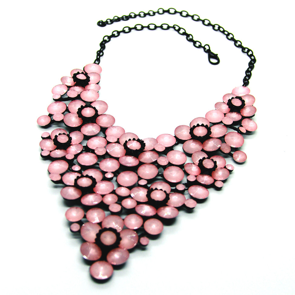 Seducción: Ambrosini Pink Glass Necklace. Fashion Jewelry by Nando Medina