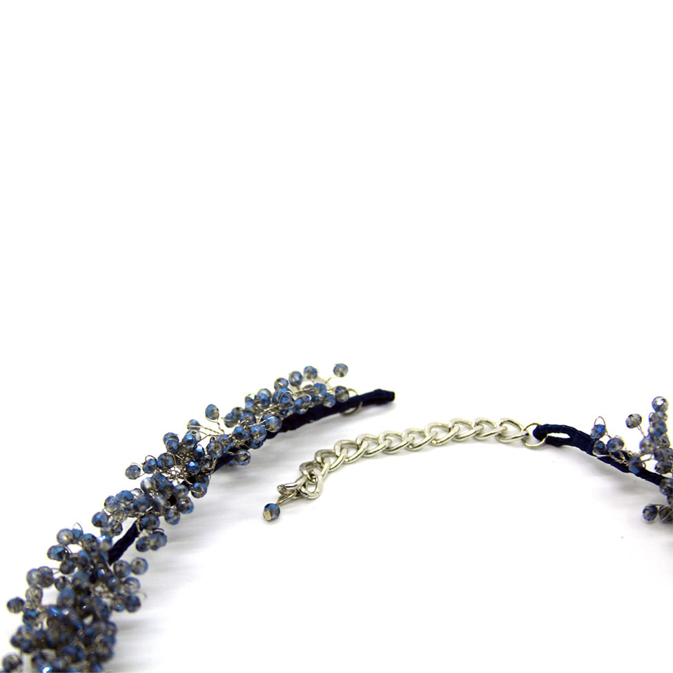 Handmade wired crystal bead necklace, by Nando Medina