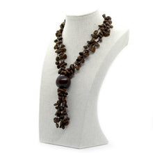 Earthy: Long Coffee Beans Necklace Set. Fashion Jewelry by Nando Medina