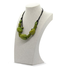 Earthy: Olive Green 3 Tagua Hearts Necklace Set. Fashion Jewelry by Nando Medina