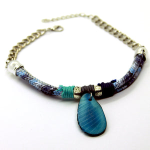 Seducción: Charm Wrapped Rope Necklace. Fashion Jewelry by Nando Medina 