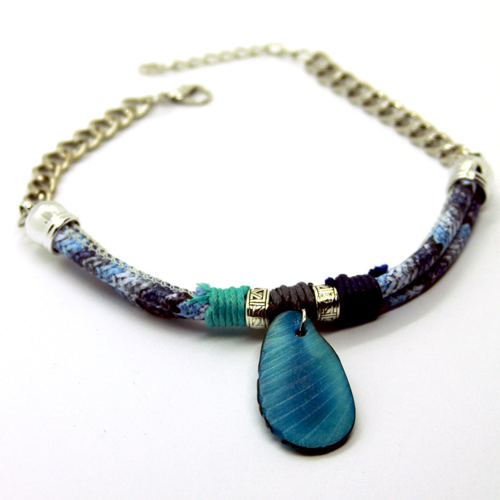 Seducción: Charm Wrapped Rope Necklace. Fashion Jewelry by Nando Medina 