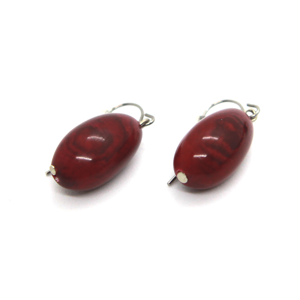 Earthy: Red Tagua Heart Pendant Necklace Set. Fashion Jewelry by Nando Medina