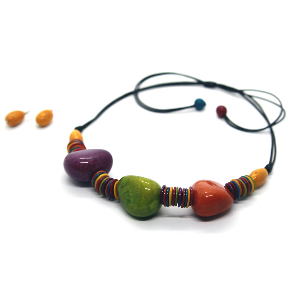 PGO 3-Tagua Heart Necklace Set. Fashion Jewelry by Nando Medina