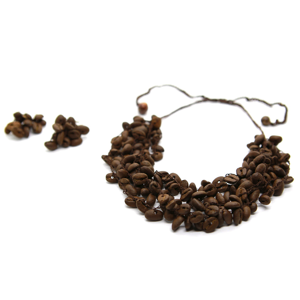 Earthy: Coffee Beans Necklace Set. Fashion Jewelry by Nando Medina