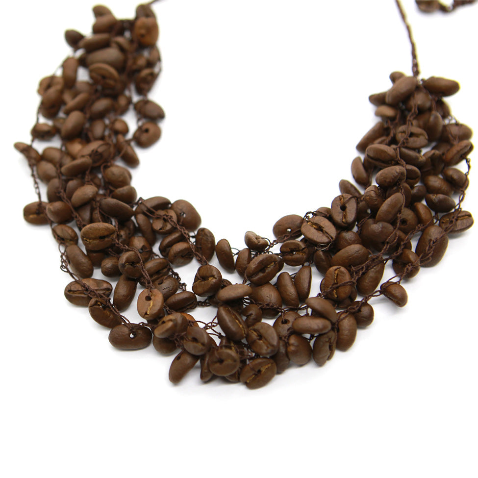 Earthy: Coffee Beans Necklace Set. Fashion Jewelry by Nando Medina