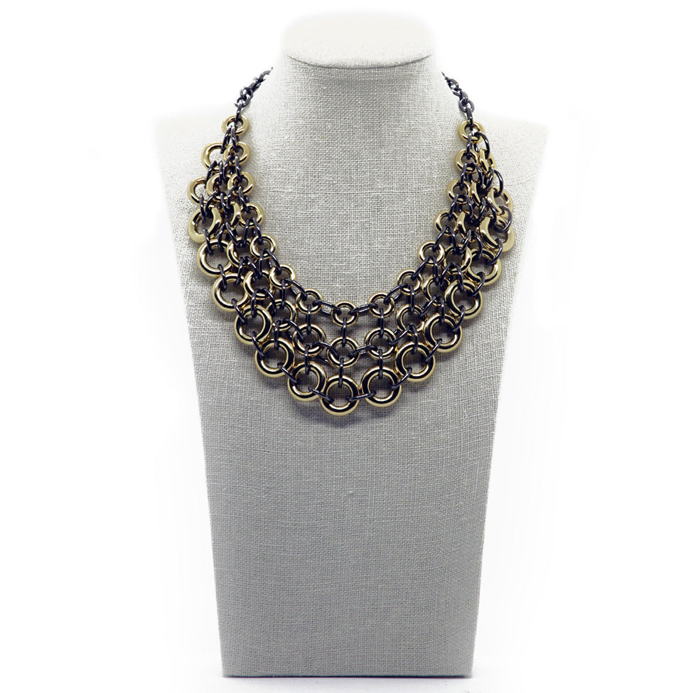 Seducción: Cascading Circle Necklace Set. Fashion Jewelry by Nando Medina