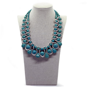 Seducción: Turquoise Standout Bead Necklace Set. Fashion Jewelry by Nando Medina