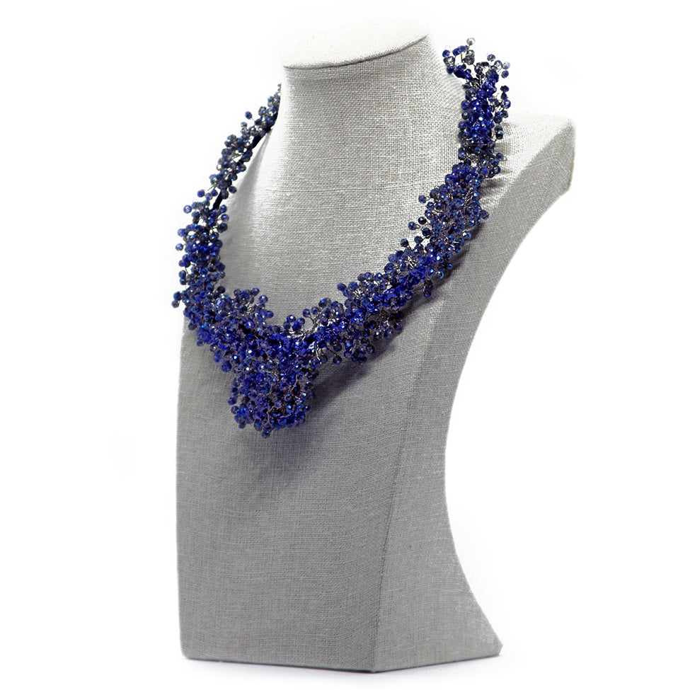 Blue Medallion Statement Necklace - Vivid Designs Jewelry