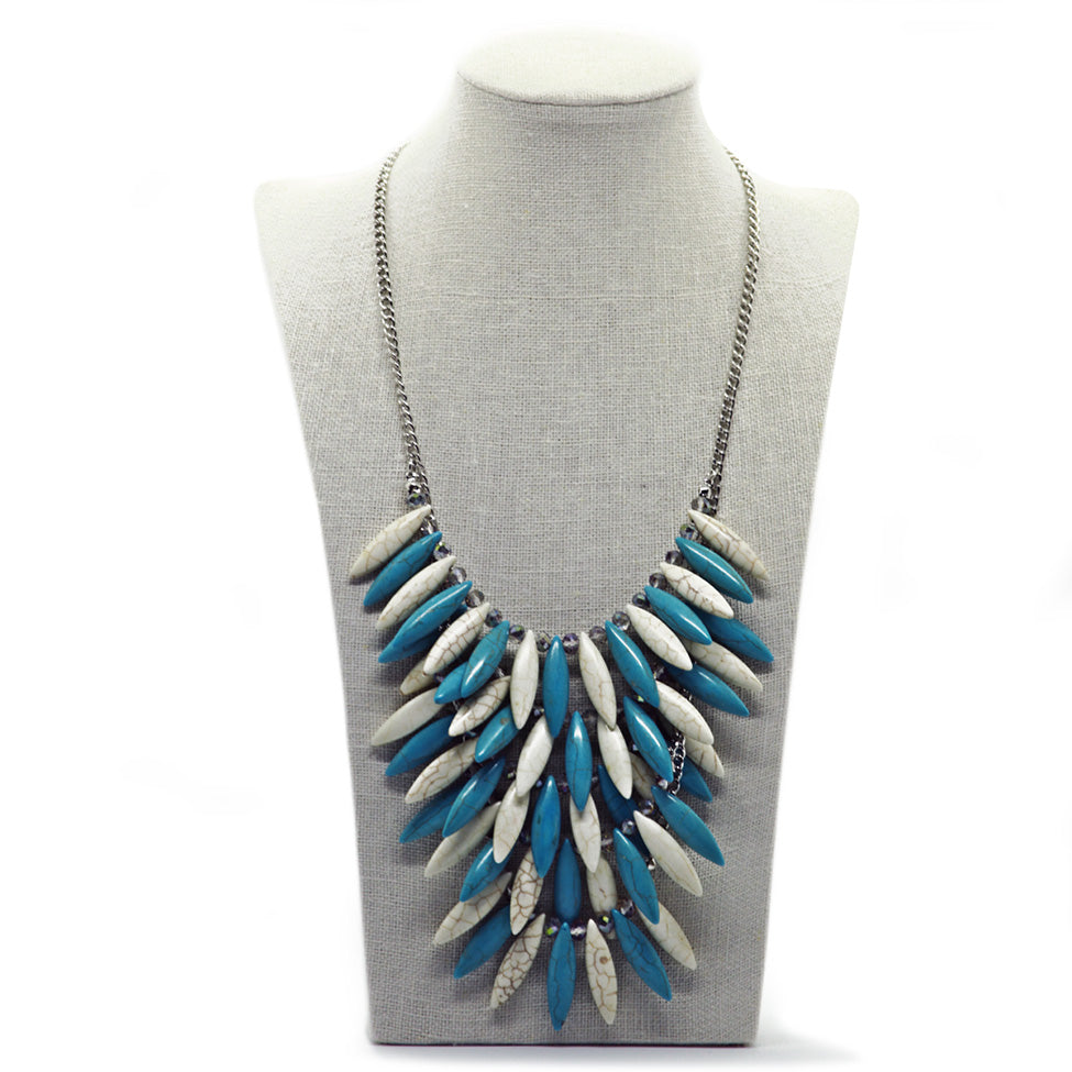 Seducción: Cascading Stone-Bead Necklace Set. Fashion Jewelry by Nando Medina