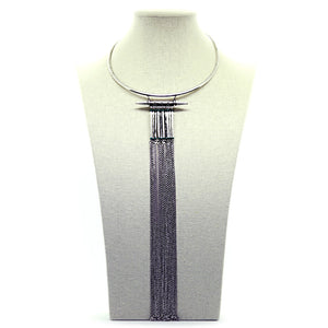Seducción: Sleek Spike+Chain Fringe Choker. Fashion Jewelry by Nando Medina