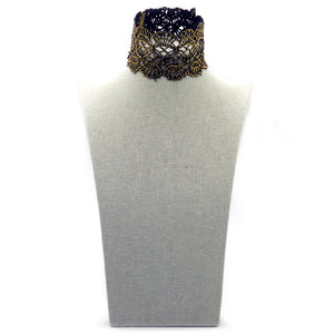 Seducción: Gold Baroque Lace Choker. Fashion Jewelry by Nando Medina