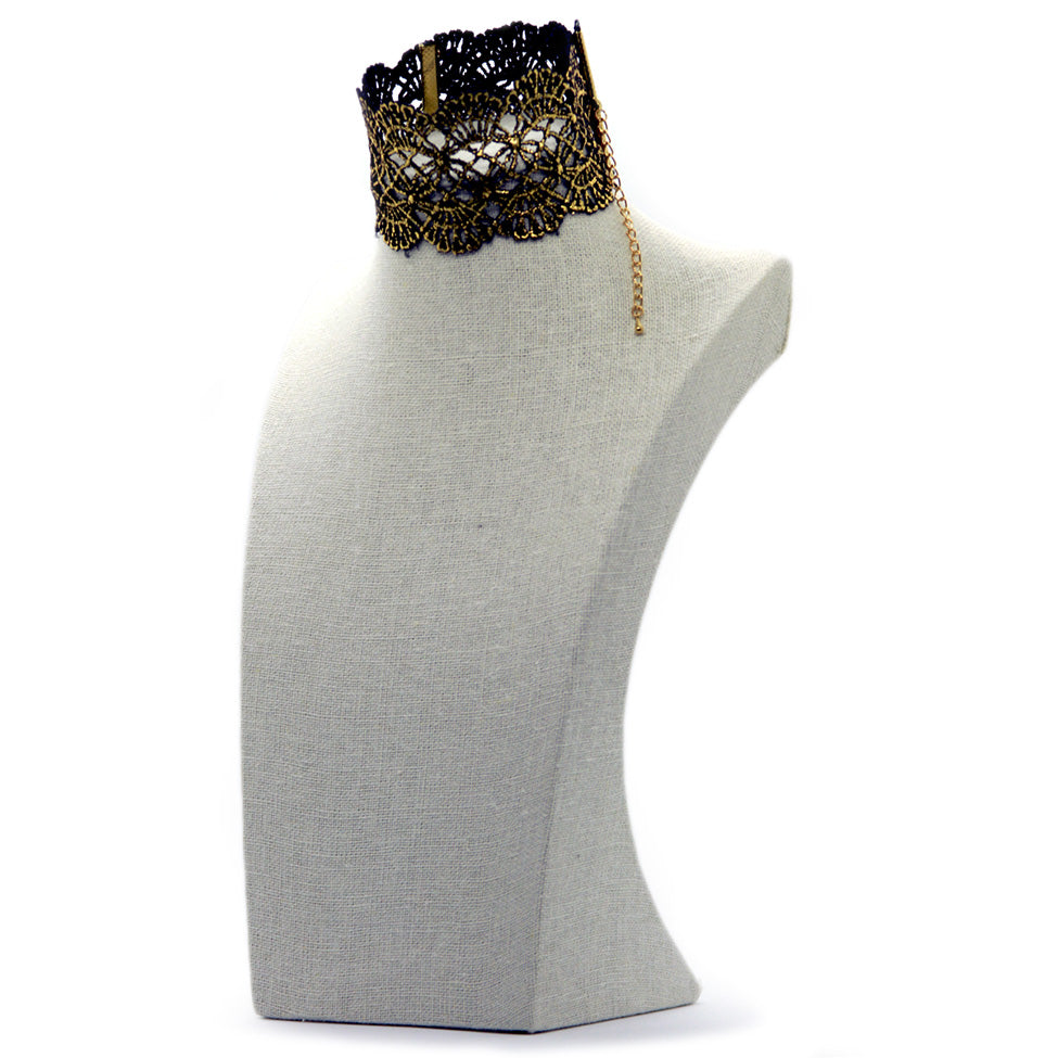 Seducción: Gold Baroque Lace Choker. Fashion Jewelry by Nando Medina
