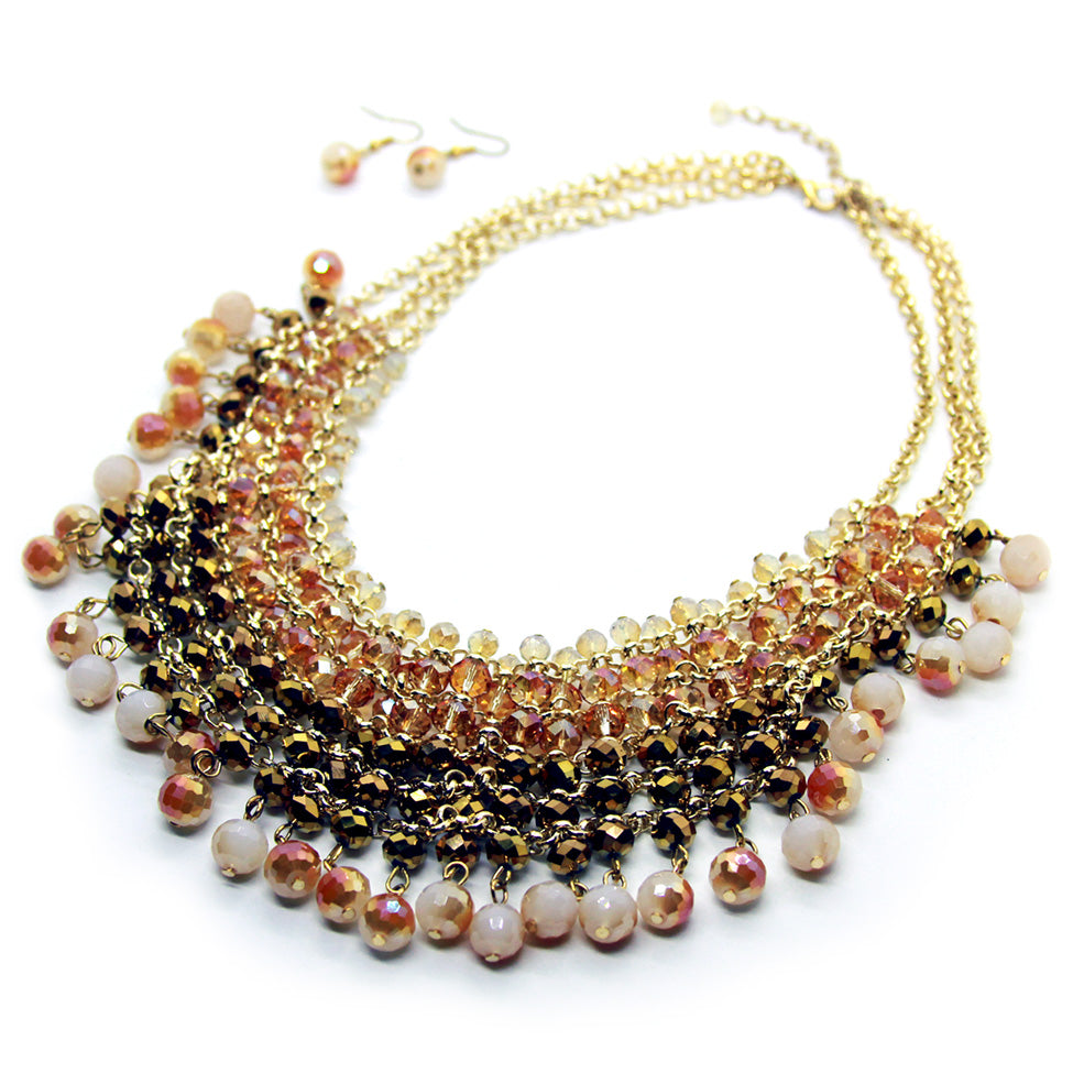 Hand-made faceted glass bead necklace, by Nando Medina