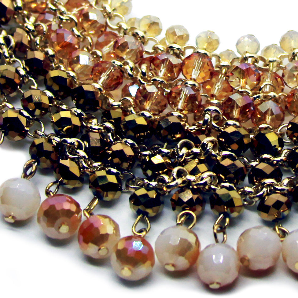 Hand-made faceted glass bead necklace, by Nando Medina