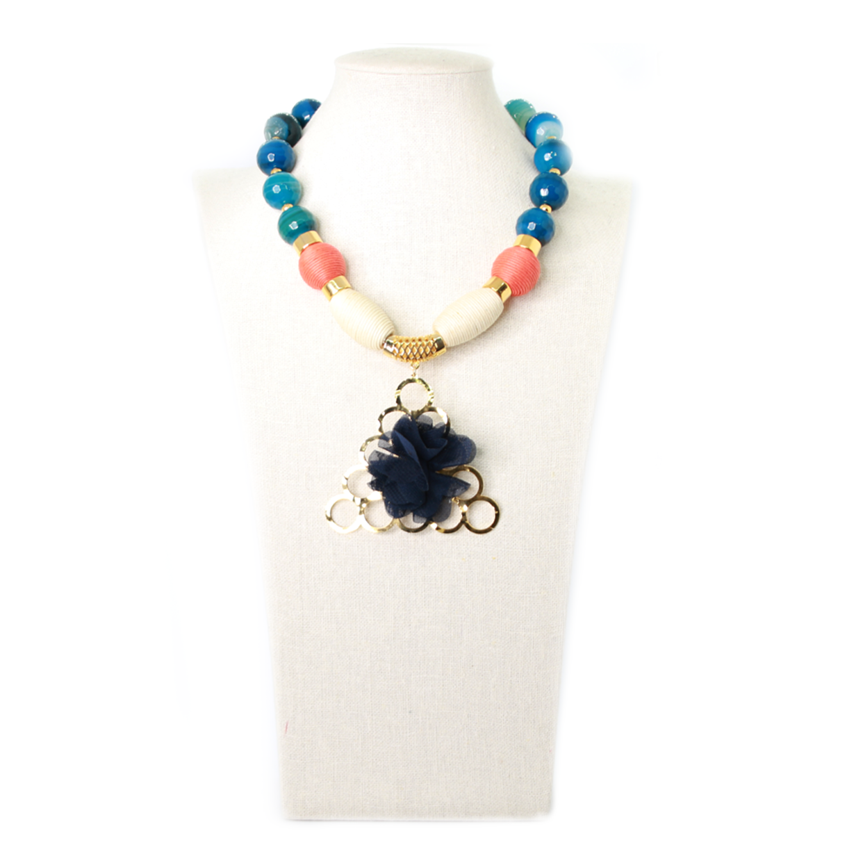 Seduction: Dark Blue Agate Necklace