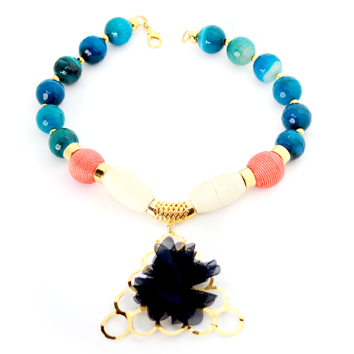 Seduction: Dark Blue Agate Necklace