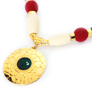 Gold Mystic Pendant and Purple Stone Necklace. Fashion Jewelry by Nando Medina