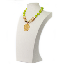 Nando Medina, Lime Green Agate Necklace. Seduction Collection.