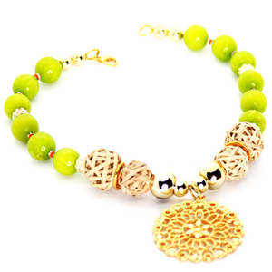 Nando Medina, Lime Green Agate Necklace. Seduction Collection.
