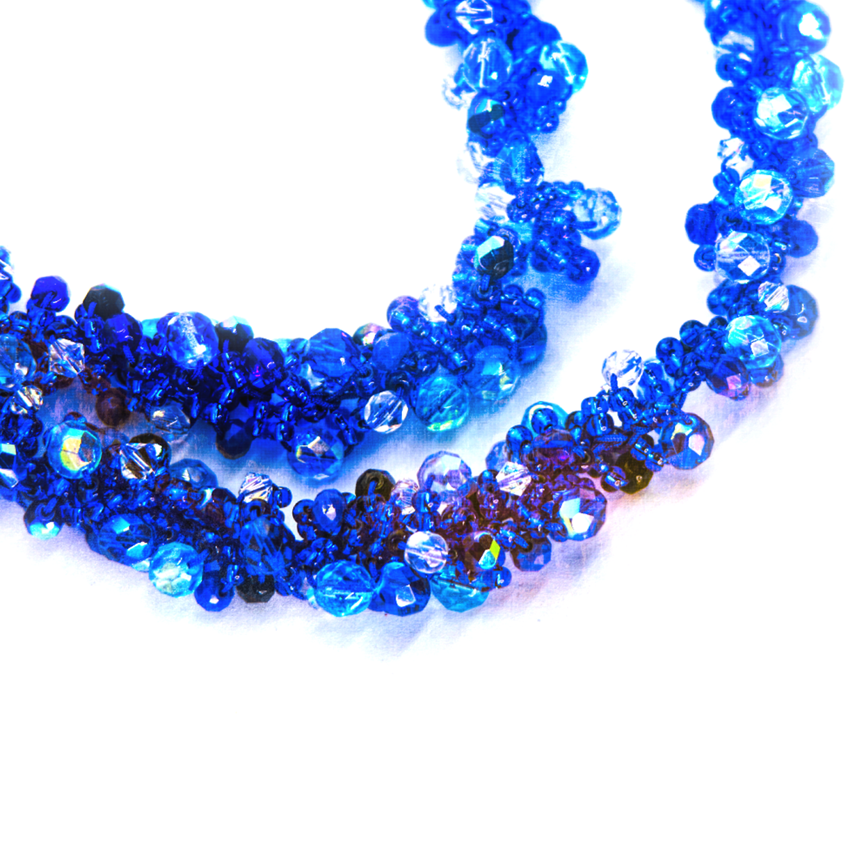 Seduction: Blue Crystal Cascade Necklace