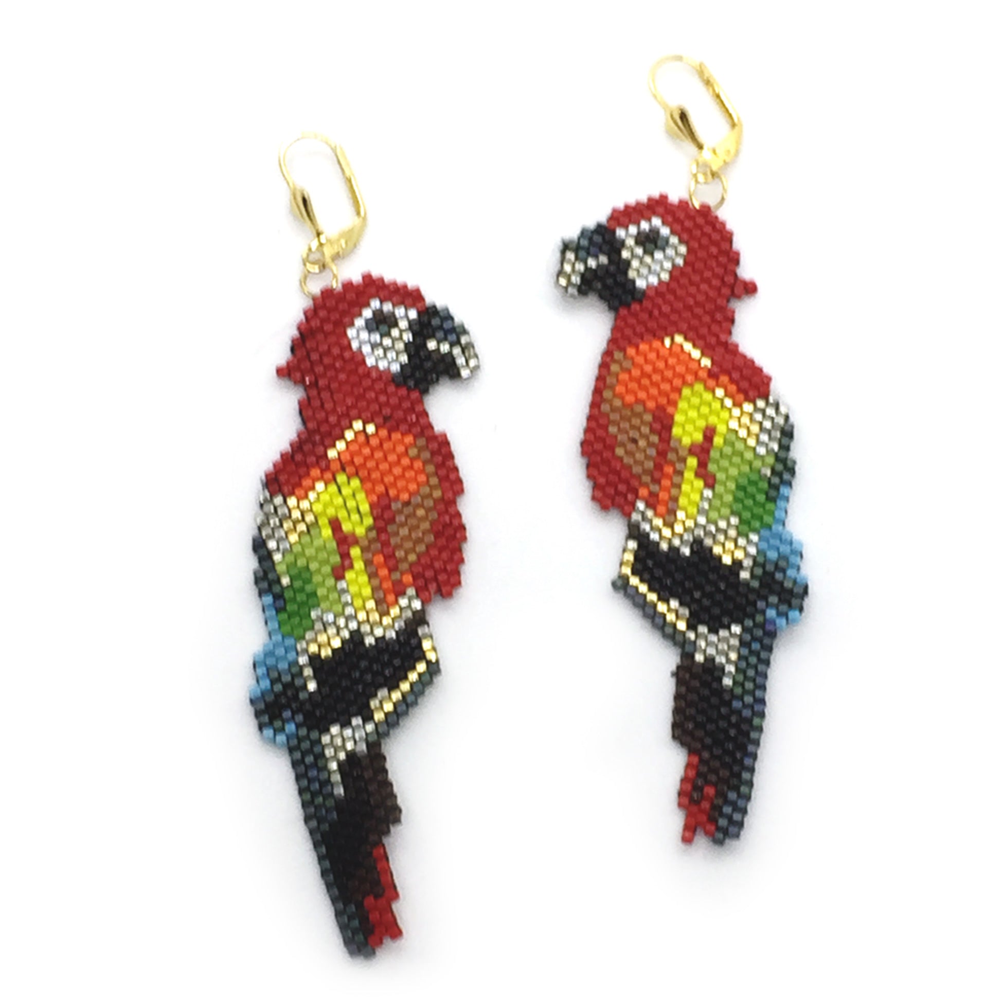 Nando Medina Earrings: Scarlet Macaw Earrings, Libia Collection